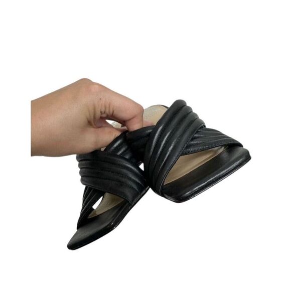 Vince Camuto Slide Crisscross Sandals Size 6 Black Sarendie Quilted Strap - Picture 8 of 11